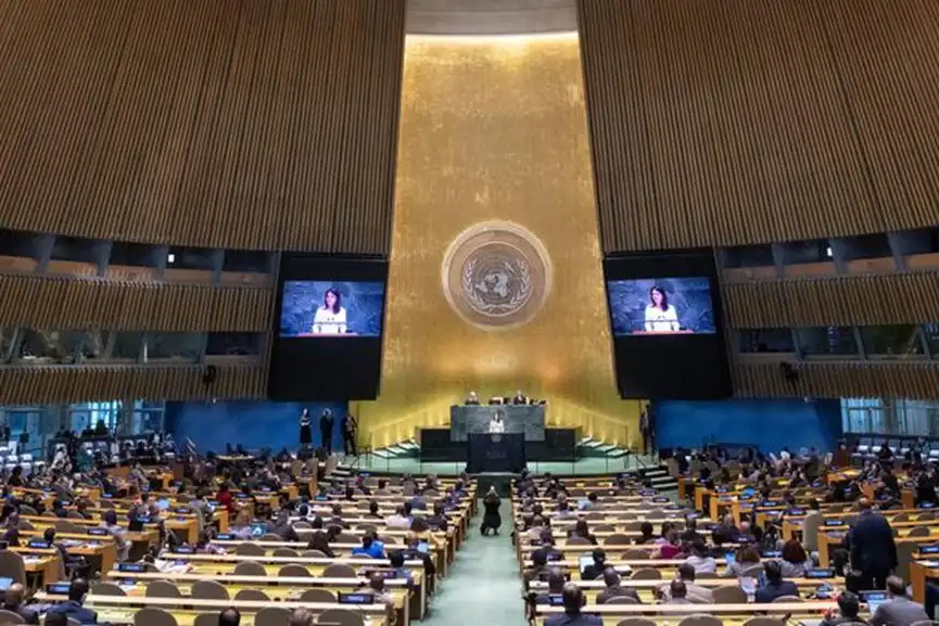 The first plenary meeting of the 80th session of the UN General Assembly gets underway.