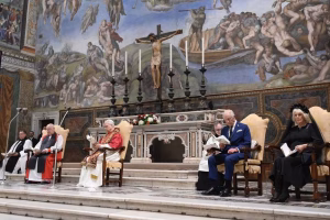 The King and Queen, accompanied by Pope Leo, have attended a special service in the Sistine Chapel