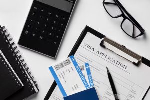 top-view-visa-application-arrangement